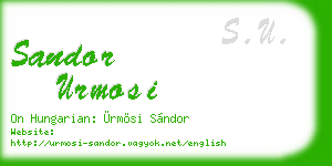 sandor urmosi business card