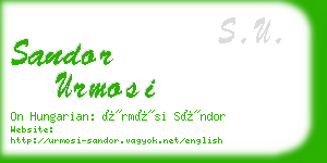 sandor urmosi business card